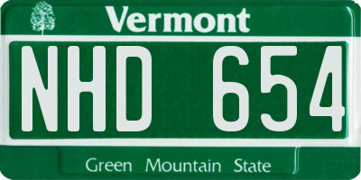 VT license plate NHD654