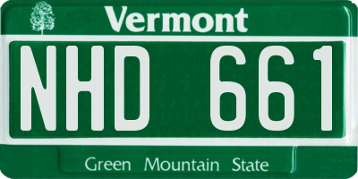VT license plate NHD661