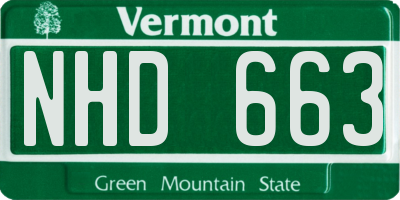 VT license plate NHD663