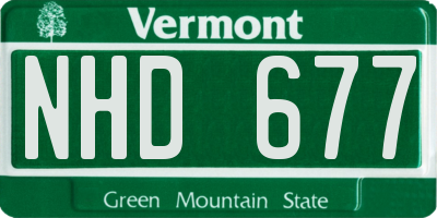VT license plate NHD677