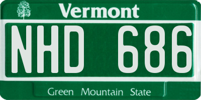 VT license plate NHD686