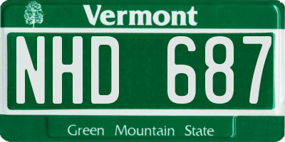 VT license plate NHD687