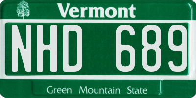 VT license plate NHD689
