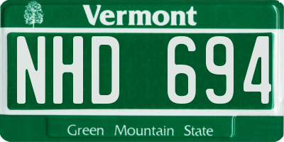 VT license plate NHD694