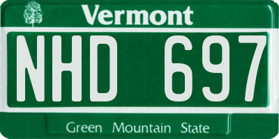 VT license plate NHD697
