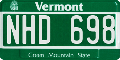 VT license plate NHD698