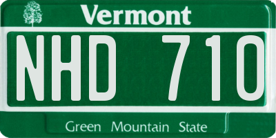 VT license plate NHD710