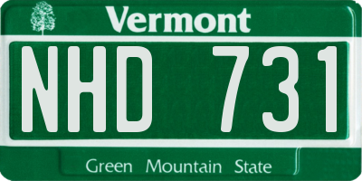 VT license plate NHD731
