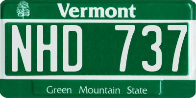 VT license plate NHD737