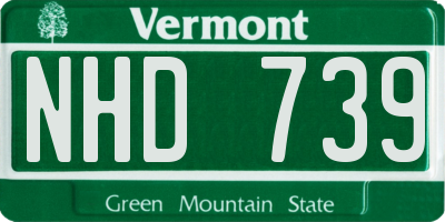 VT license plate NHD739