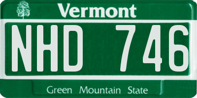 VT license plate NHD746