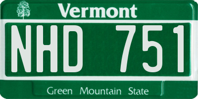 VT license plate NHD751