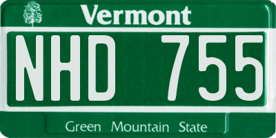 VT license plate NHD755
