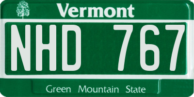 VT license plate NHD767