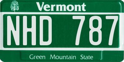 VT license plate NHD787