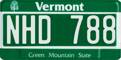 VT license plate NHD788