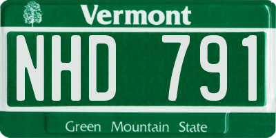 VT license plate NHD791