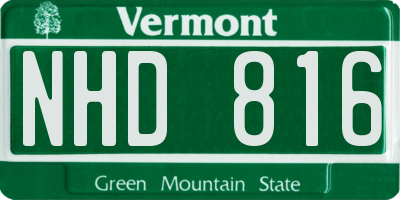 VT license plate NHD816