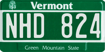 VT license plate NHD824