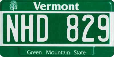VT license plate NHD829