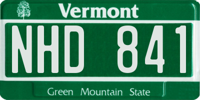 VT license plate NHD841