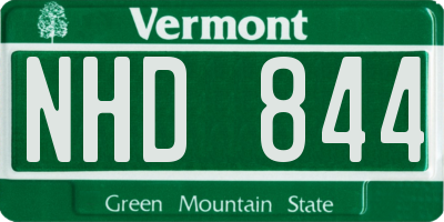 VT license plate NHD844