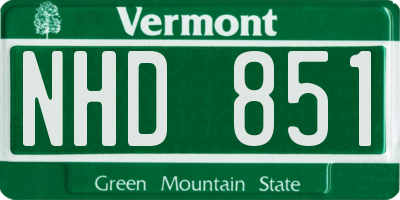 VT license plate NHD851