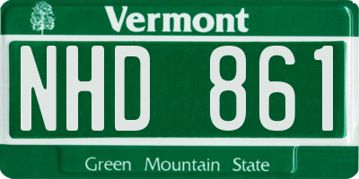 VT license plate NHD861