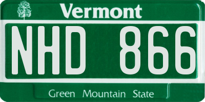 VT license plate NHD866