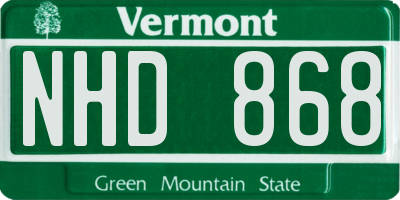 VT license plate NHD868