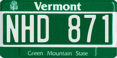 VT license plate NHD871