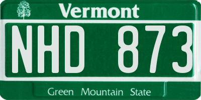 VT license plate NHD873