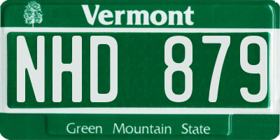 VT license plate NHD879
