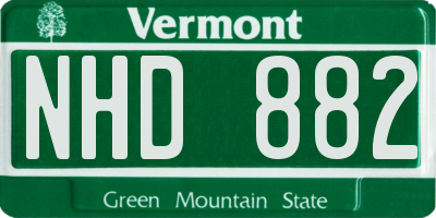 VT license plate NHD882