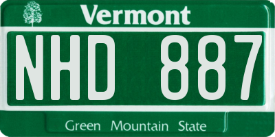 VT license plate NHD887