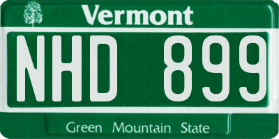 VT license plate NHD899