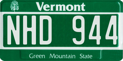 VT license plate NHD944
