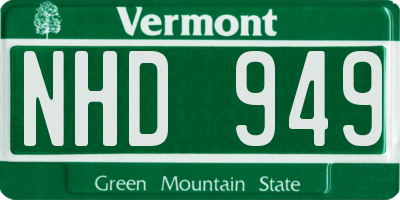 VT license plate NHD949
