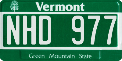 VT license plate NHD977