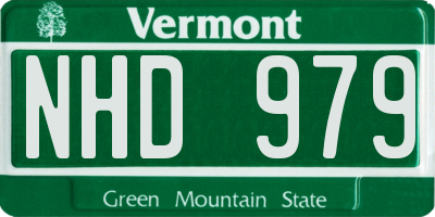 VT license plate NHD979