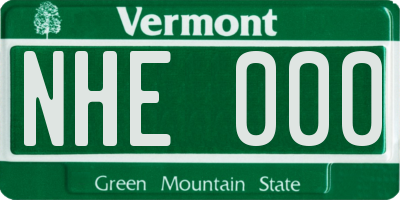 VT license plate NHE000
