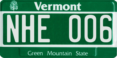 VT license plate NHE006