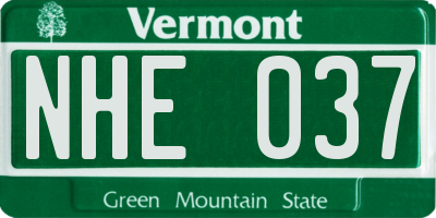 VT license plate NHE037
