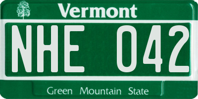 VT license plate NHE042