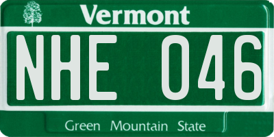 VT license plate NHE046