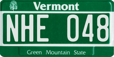 VT license plate NHE048