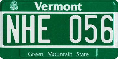 VT license plate NHE056