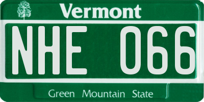 VT license plate NHE066