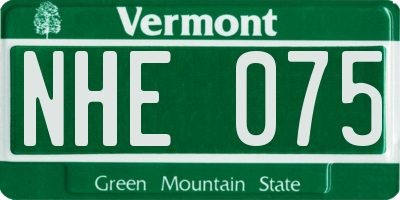 VT license plate NHE075