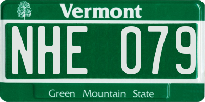 VT license plate NHE079
